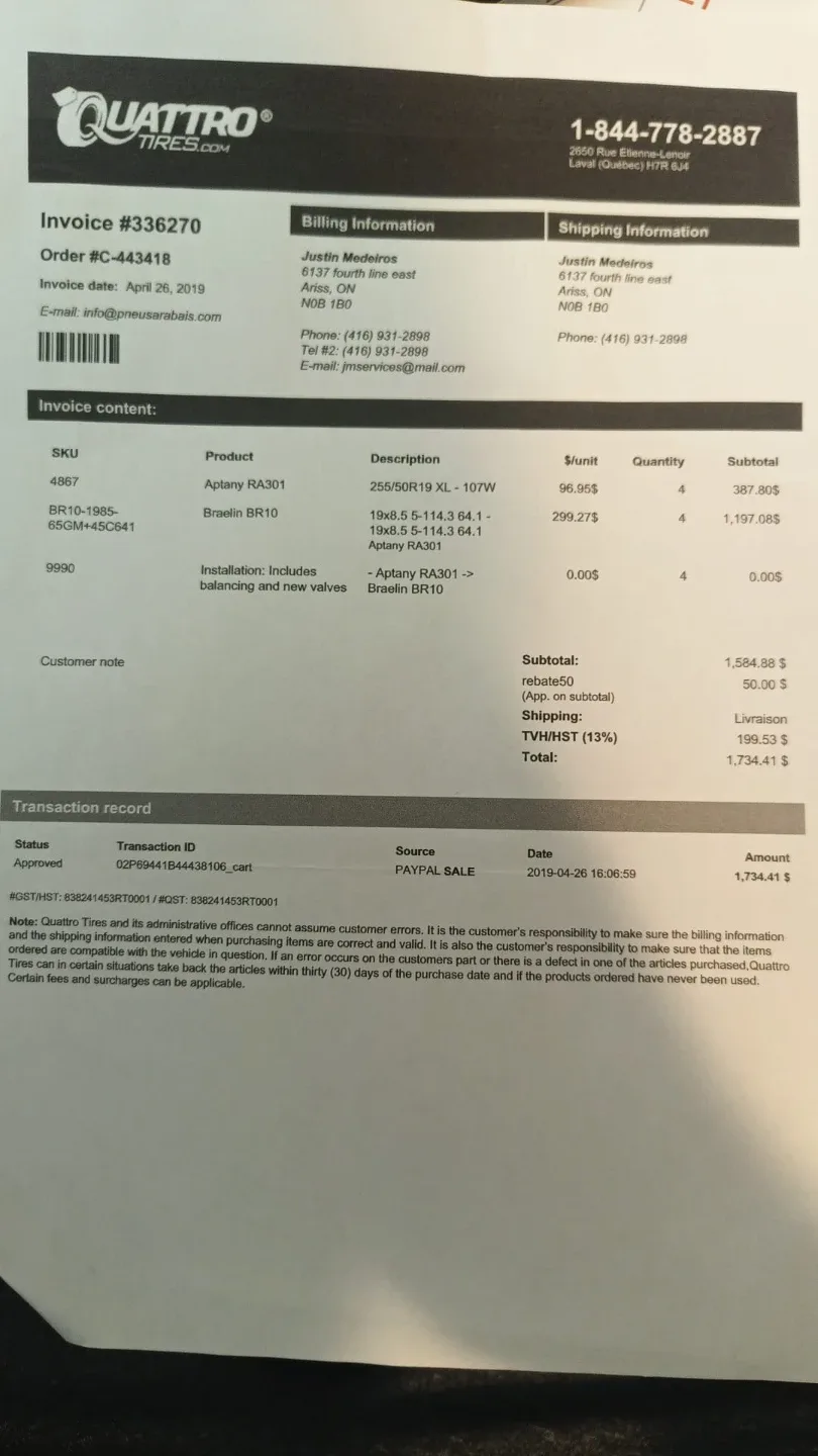 Rims and tires fits Honda CRV thumbnail