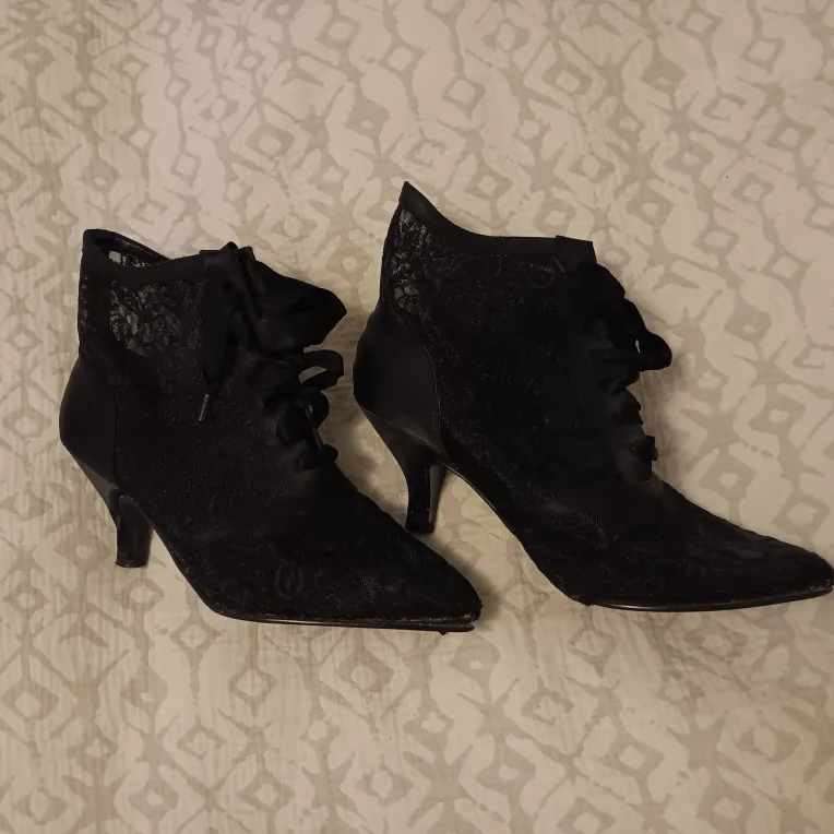 Black Lace  Ankle Boots, Size 8 image indicator(2)