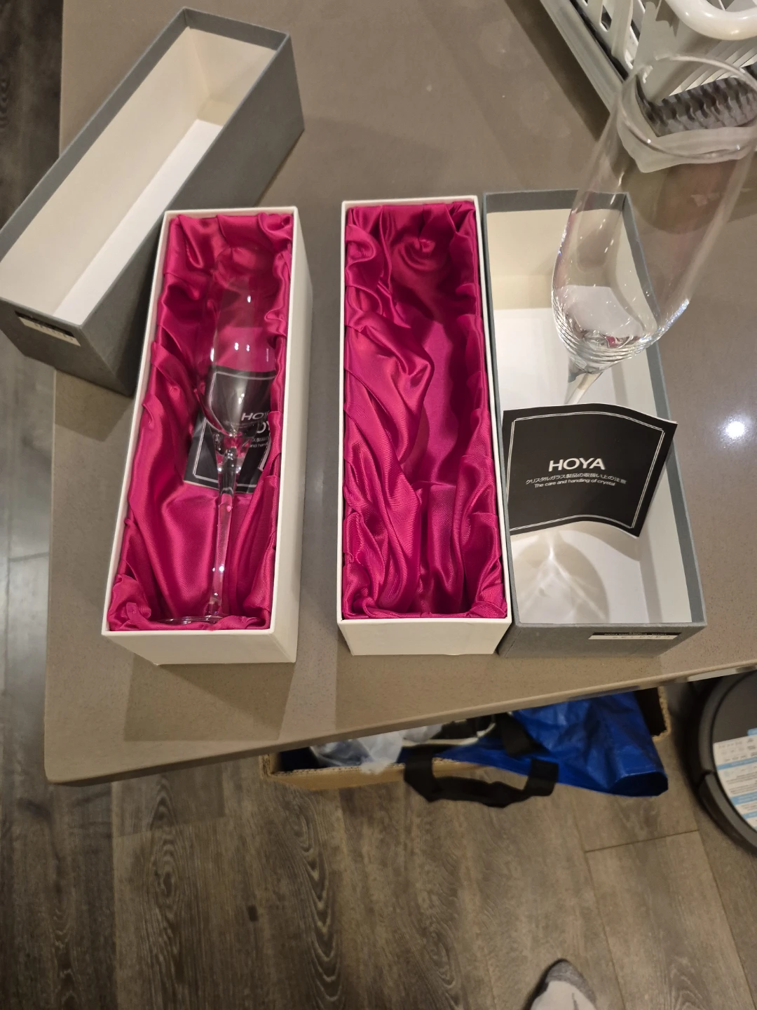 HOYA Crystal Wine Glasses (Set of 2) with Box