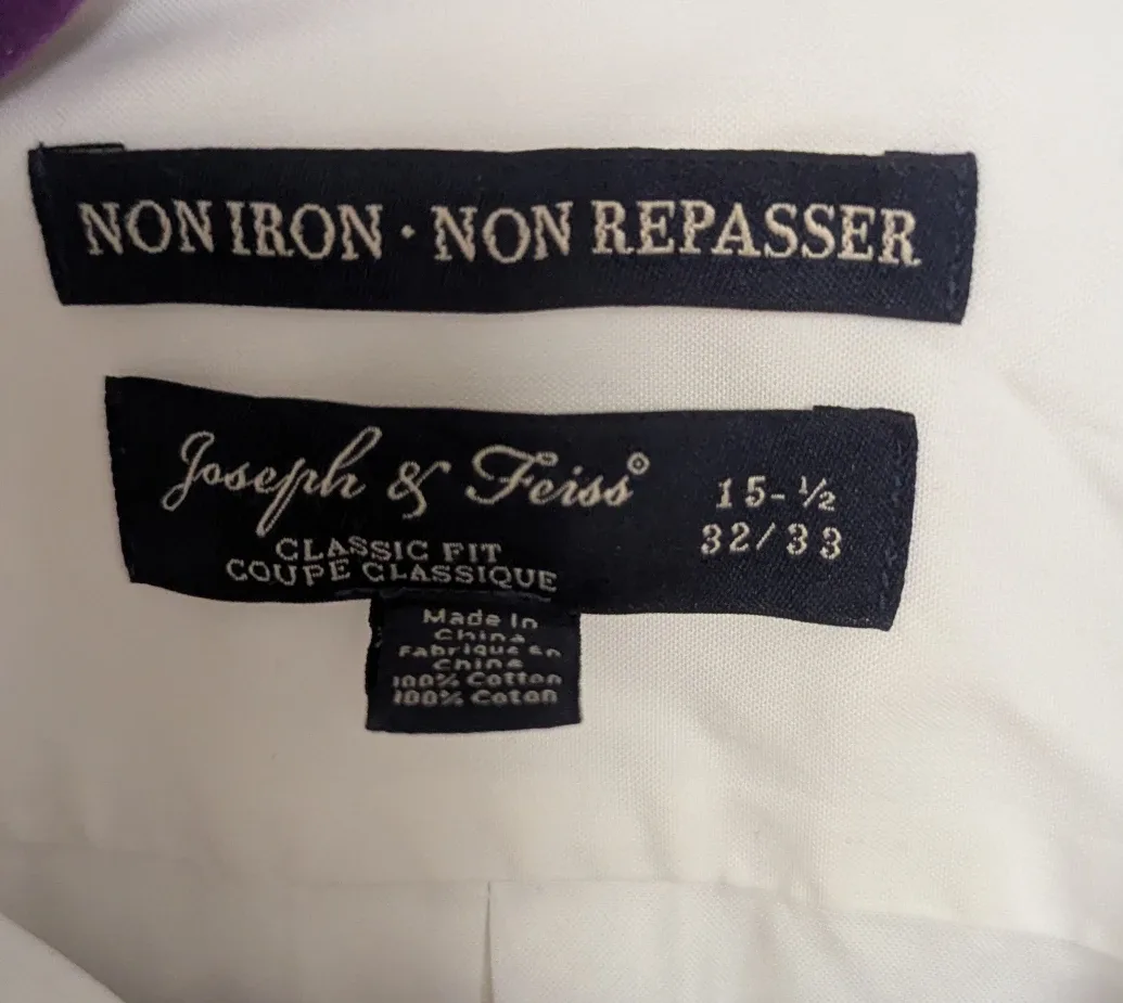 Joseph & Feiss Men's Dress Shirt - Size 15 1/2, 32/33 image indicator(2)