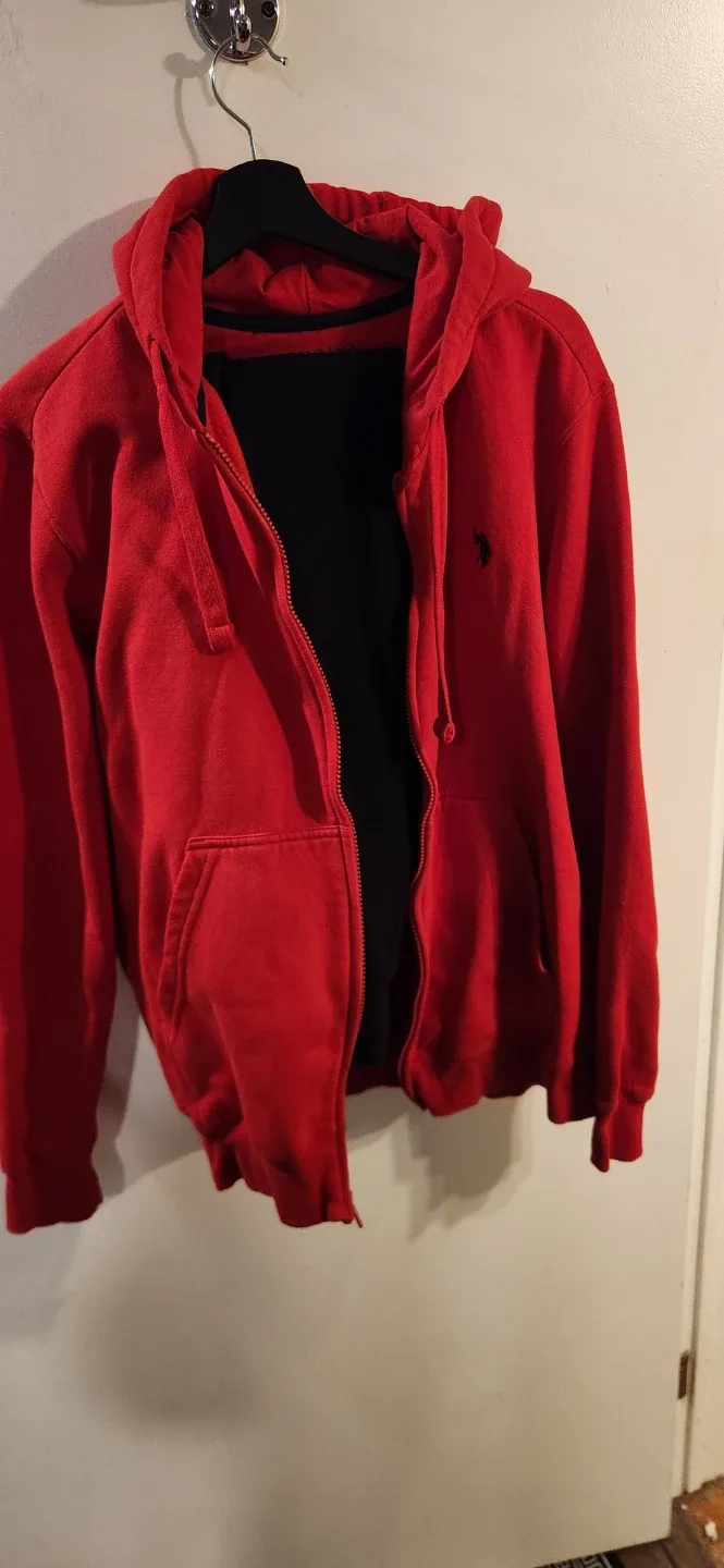 U.S. Polo Assn. Red Hoodie & Black Sweatpants - L
