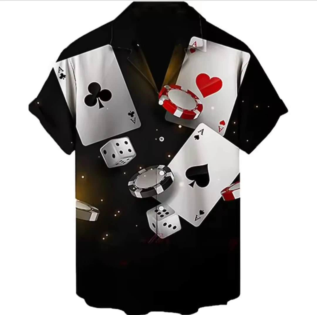 Poker Print Short Sleeve Shirt