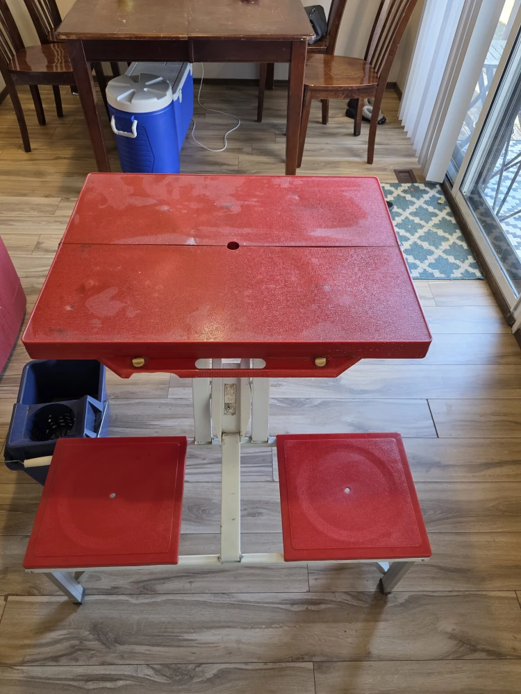 Red Portable Folding Picnic Table - photo 3