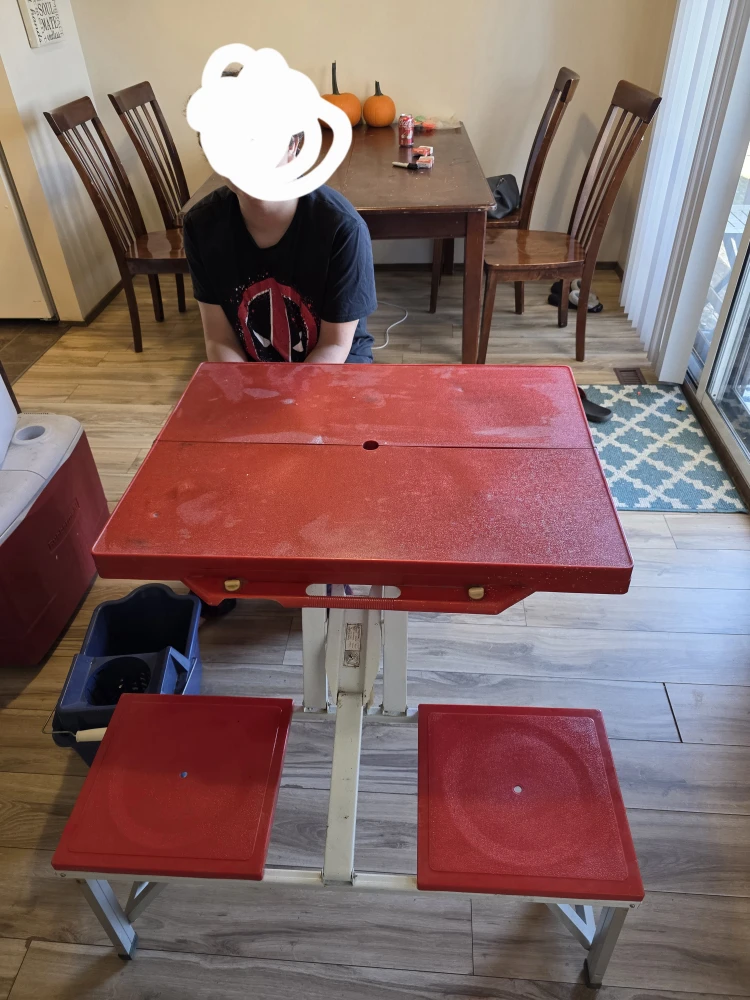 Red Portable Folding Picnic Table - photo 4
