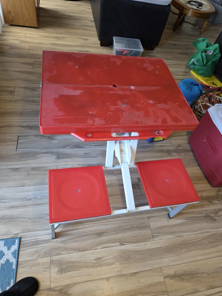 Red Portable Folding Picnic Table - photo 5