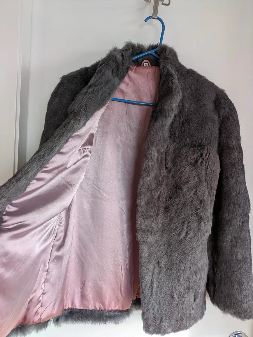 Grey Rabbit Fur Coat image indicator(2)