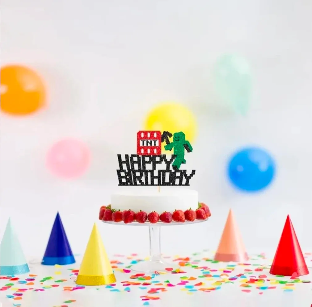 Minecraft Happy Birthday Cake Topper - New!