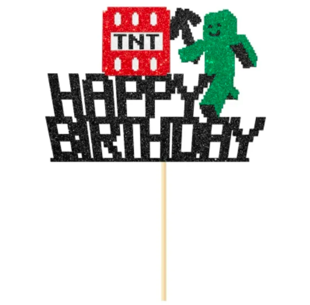 Minecraft Happy Birthday Cake Topper - New! image indicator(2)