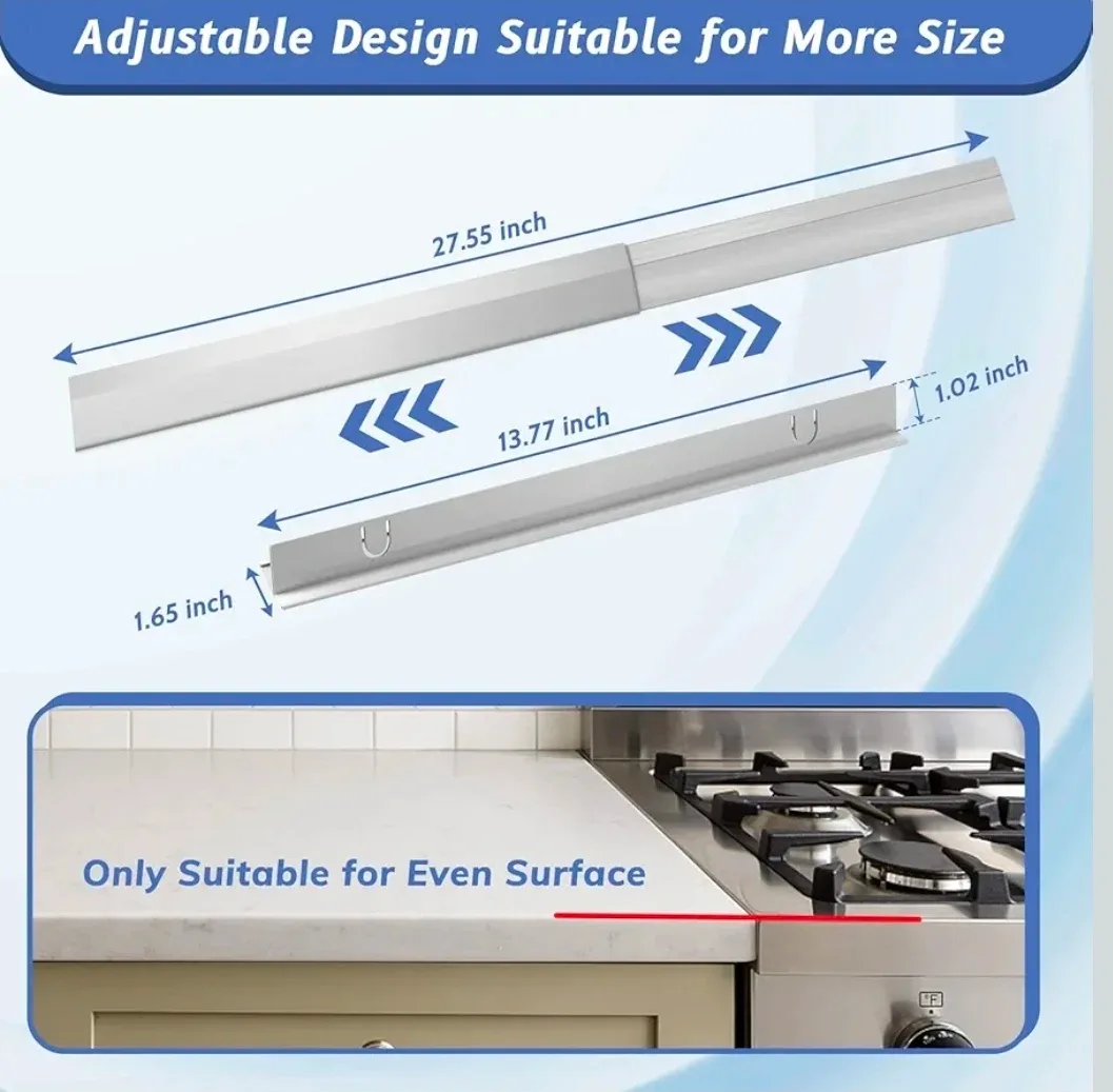 Stainless Steel Stove Gap Covers - Silver image indicator(2)