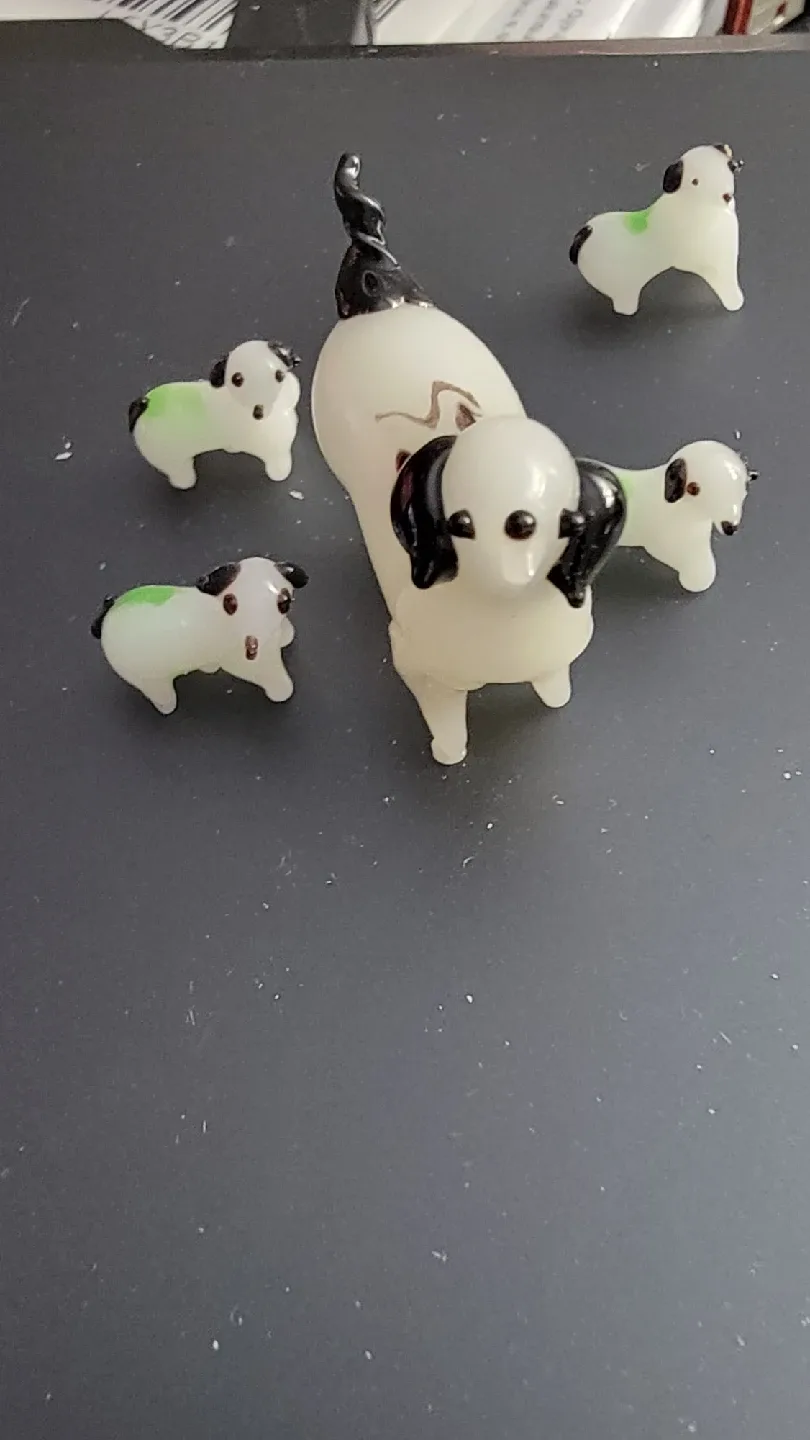 Vintage Hand Blown Glass Dog Figurines image indicator(2)