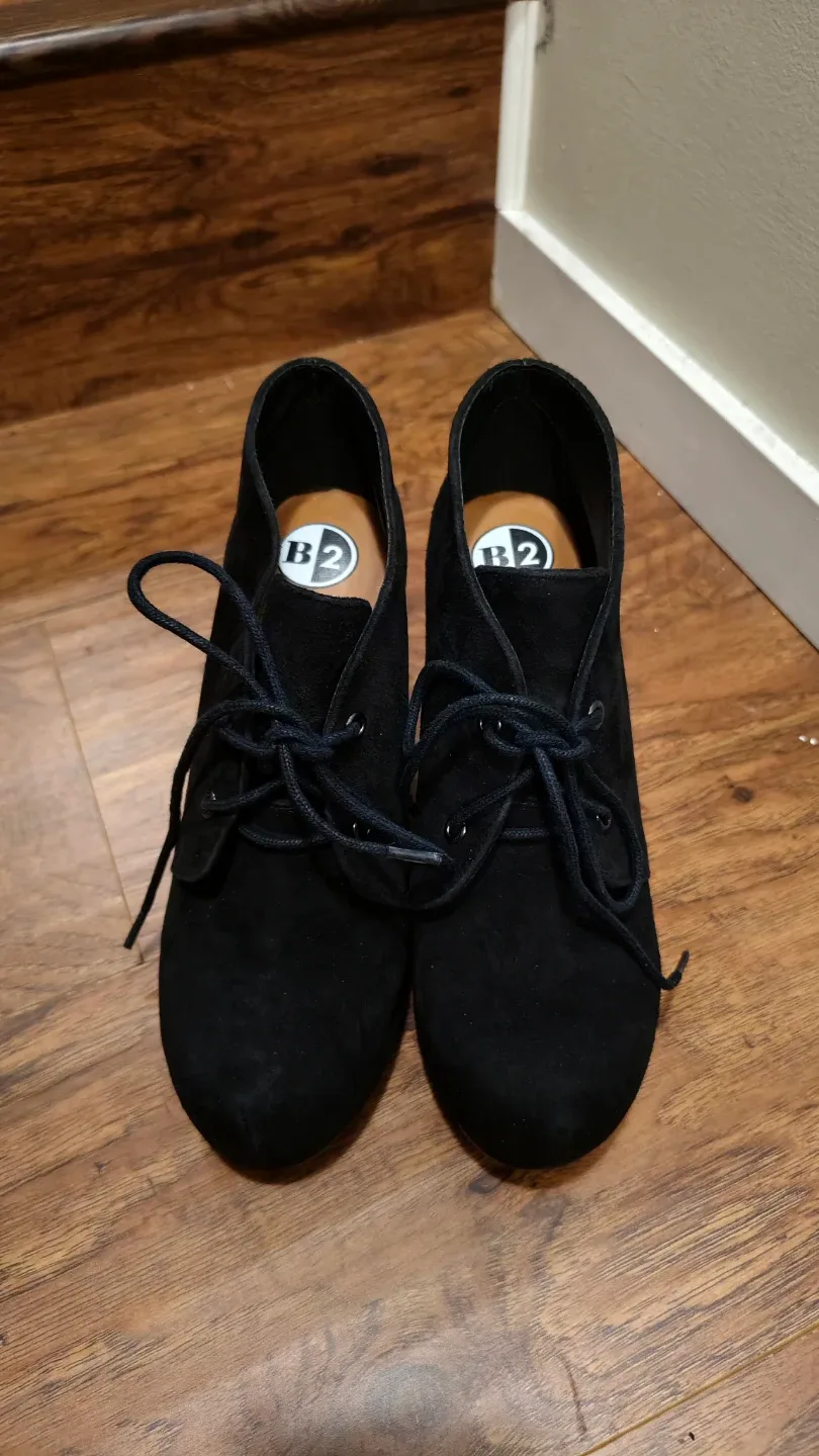 Black Wedge Heel Booties - Size 7 image indicator(3)