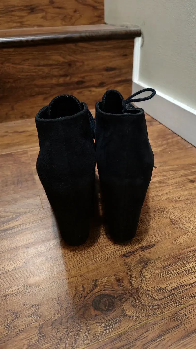 Black Wedge Heel Booties - Size 7 image indicator(4)