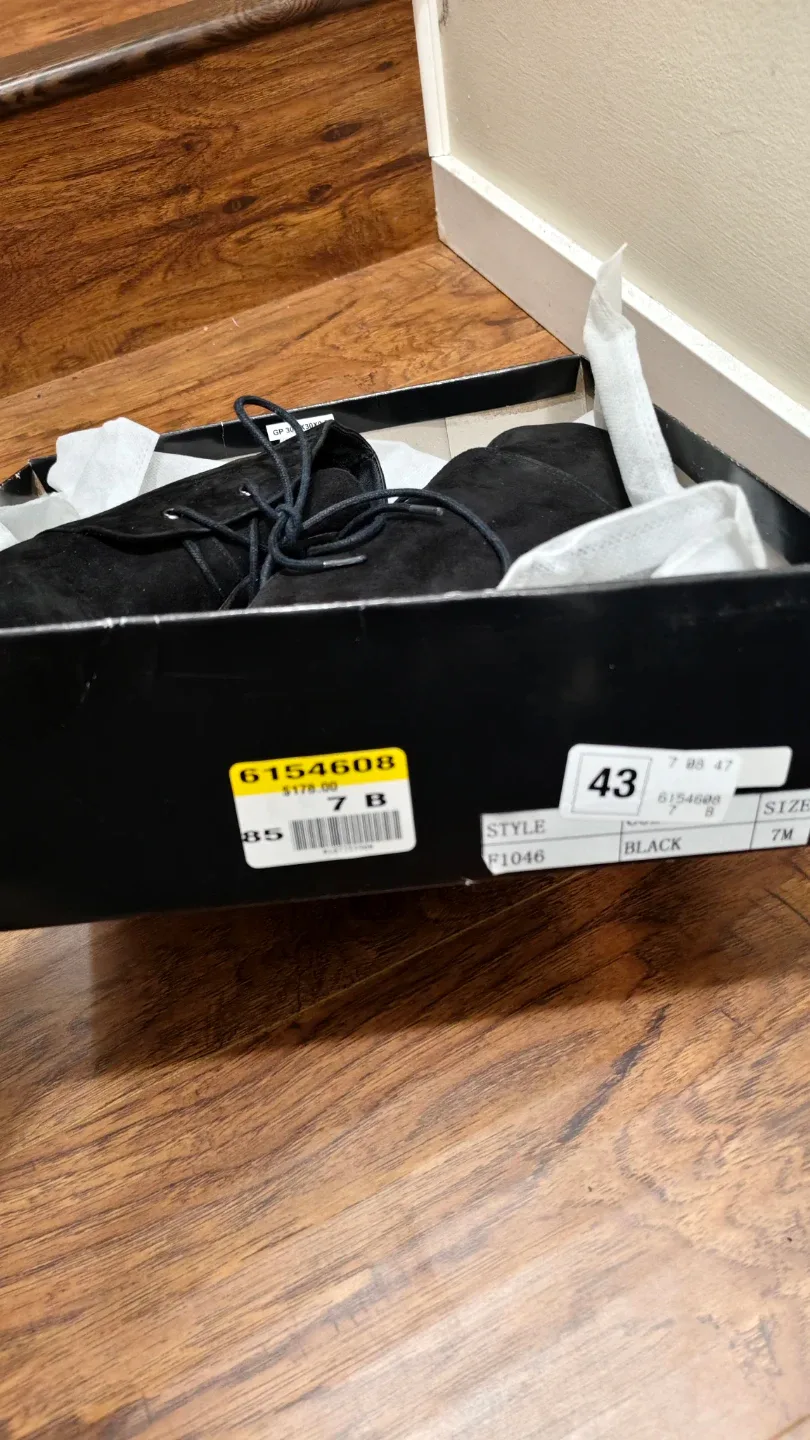 Black Wedge Heel Booties - Size 7 image indicator(6)