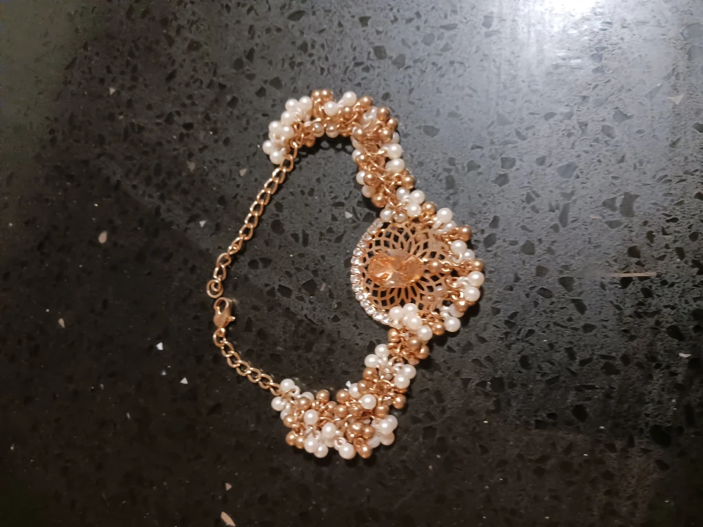 Gold & Pearl Beaded Bracelet good gift for valentines 💝
