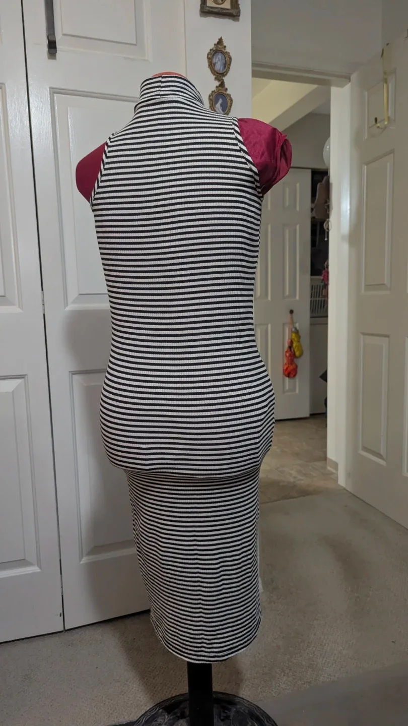 Striped Bodycon Midi Dress image indicator(2)