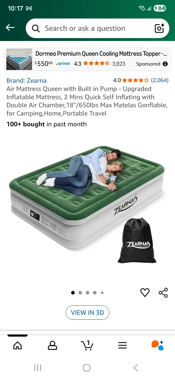 Zearna Queen Size Air Mattress - Like New! image indicator(4)