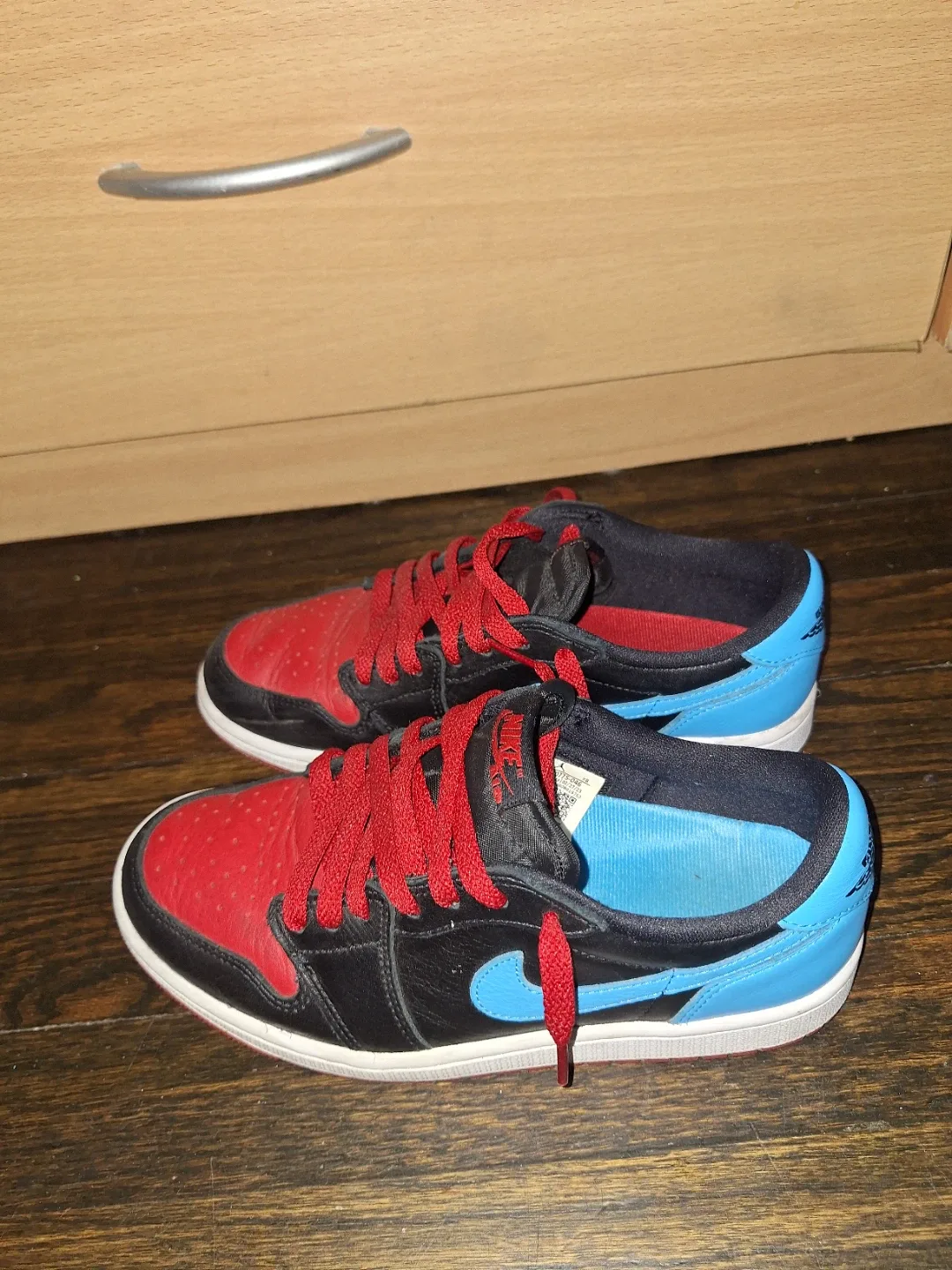 Nike Air Jordan 1 Low Red/Black/Blue, Size 7