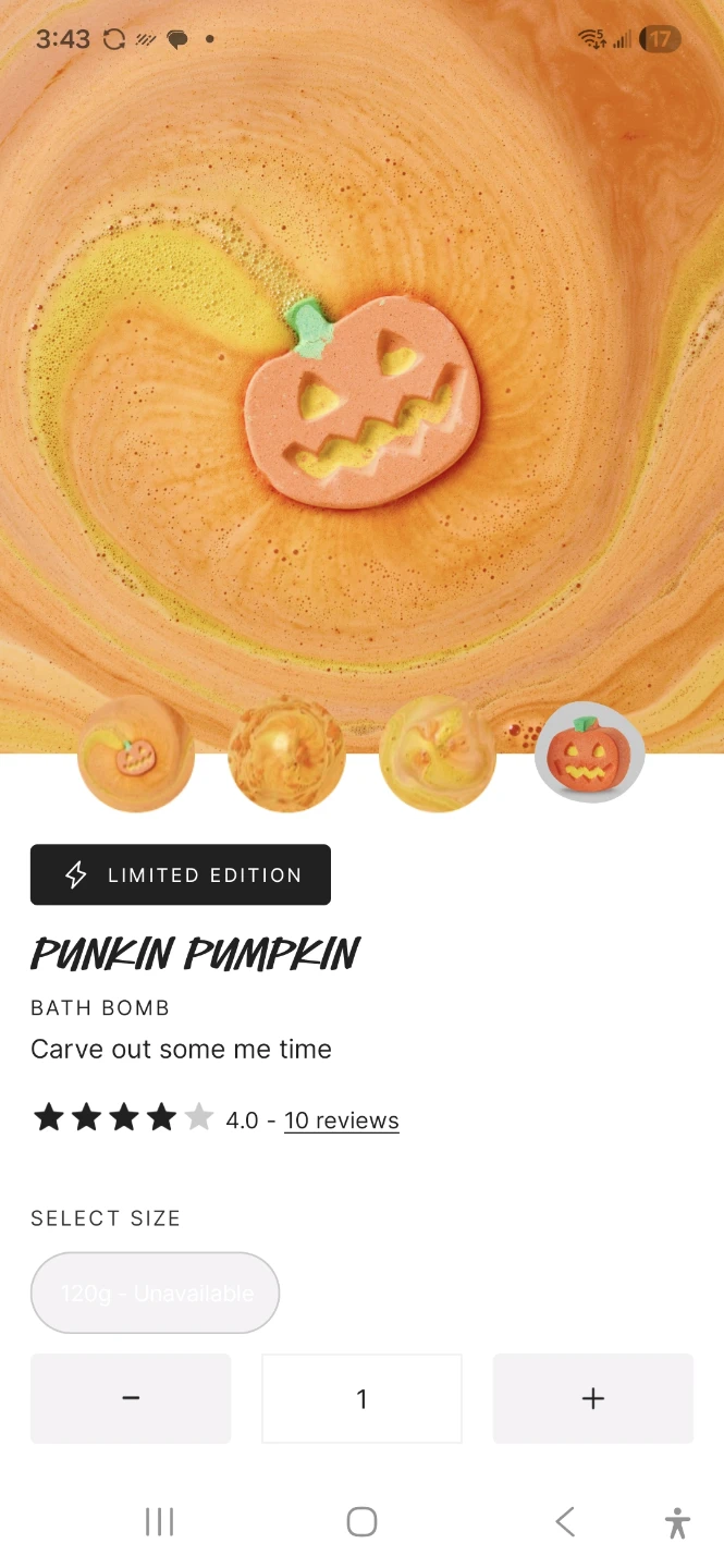 Lush Punkin Pumpkin Bath Bomb