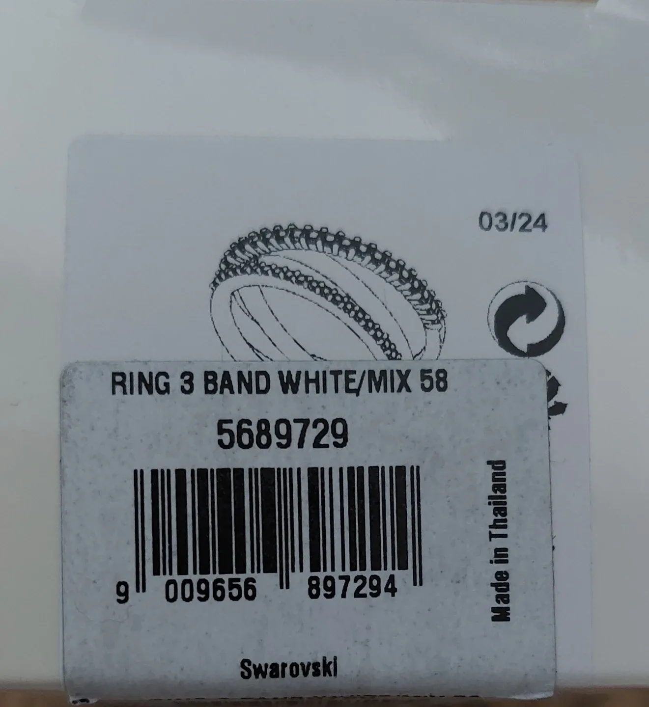 Swarovski Hyperbola Ring 3 Band Size 58 image indicator(4)