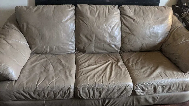 Leather Sofa - Beige thumbnail