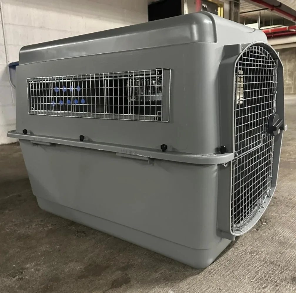 Gray Pet Carrier kennel. image indicator(2)