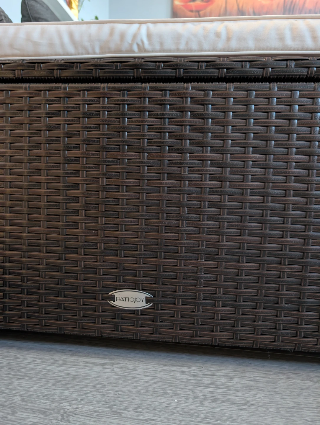 Patiojoy Brown Wicker Storage Bench #cleanout - photo 3