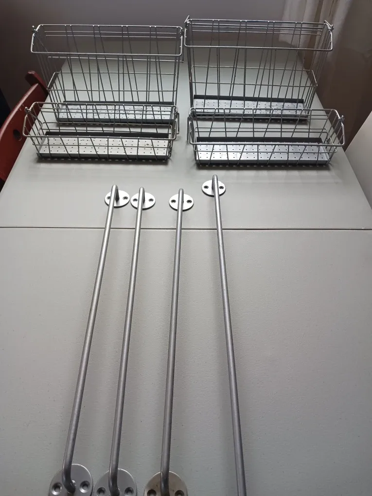 IKEA Metal Hanging Basket Set with Wall Rods image indicator(3)