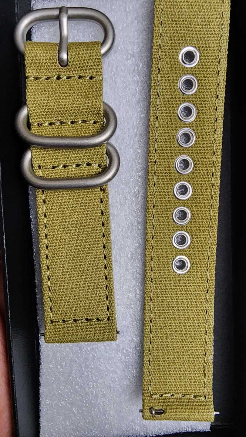Olive Green Canvas Watch Strap 20mm - photo 2