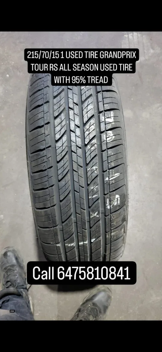 215/70/15 Grandprix Tour RS All Season Used Tire - 95% Tread