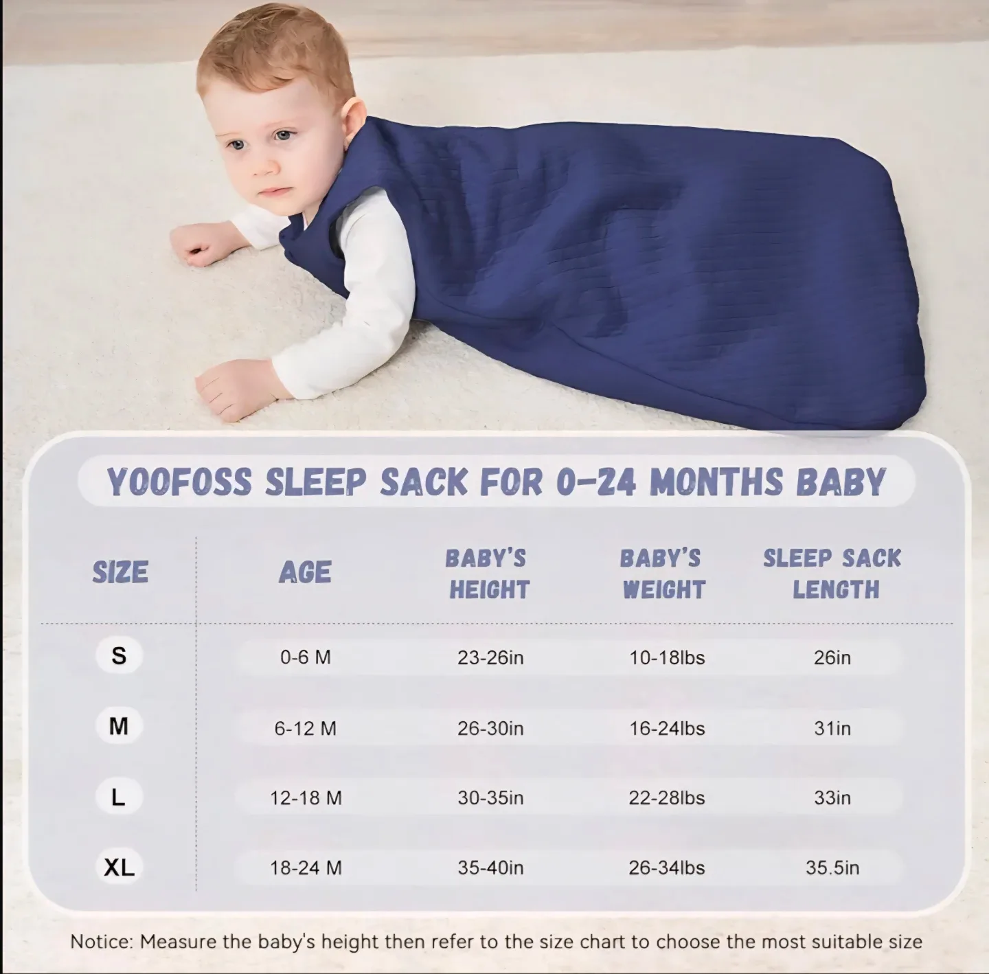 YOOFOOS Baby Sleep Sack, 6-12 Months image indicator(3)