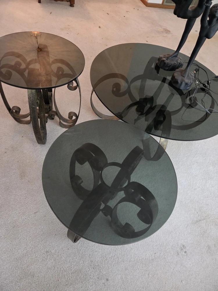 Glass Top Nesting Tables - Set of 3 - photo 2