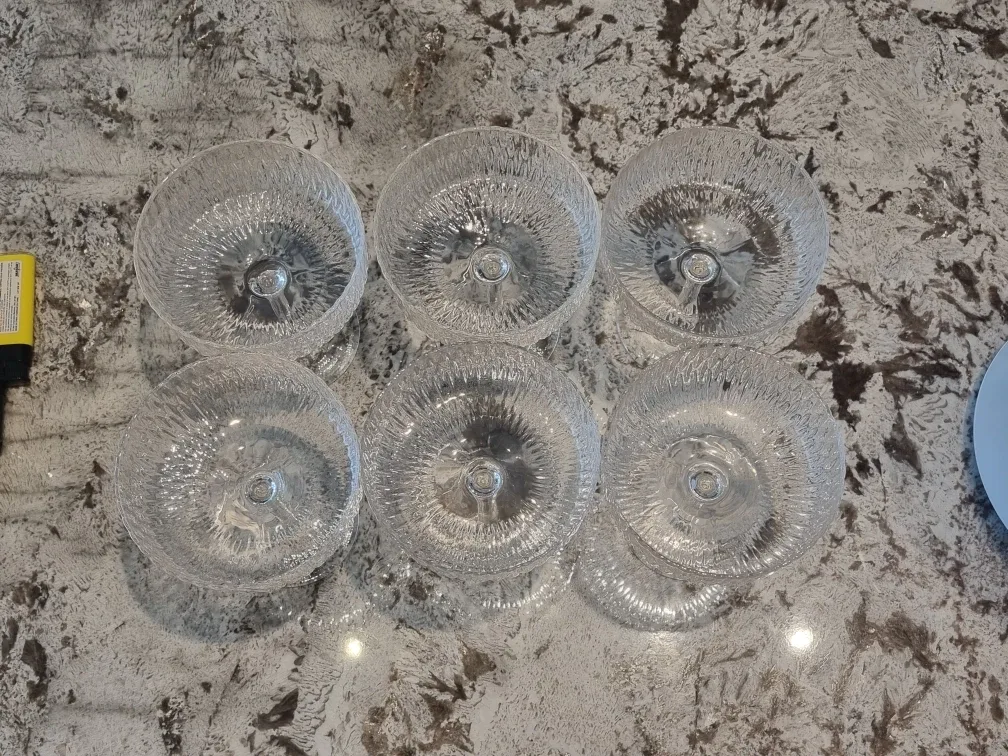 Set of 6 Textured Glass Coupes image indicator(3)