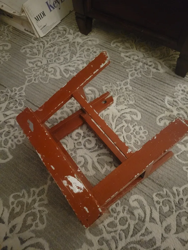 Vintage Primitive Chippy Wood Step Stool. Plant stool. Stepstool image indicator(2)