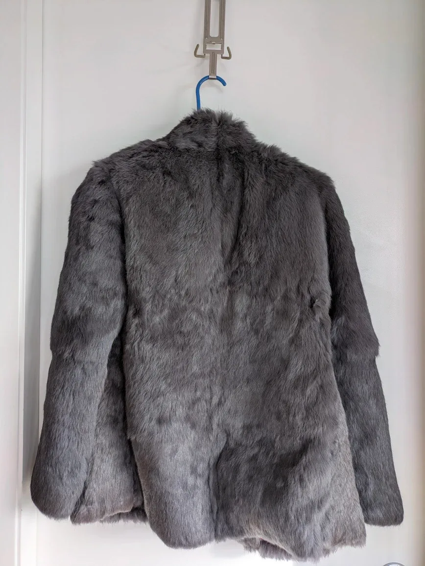 Grey Rabbit Fur Coat image indicator(3)