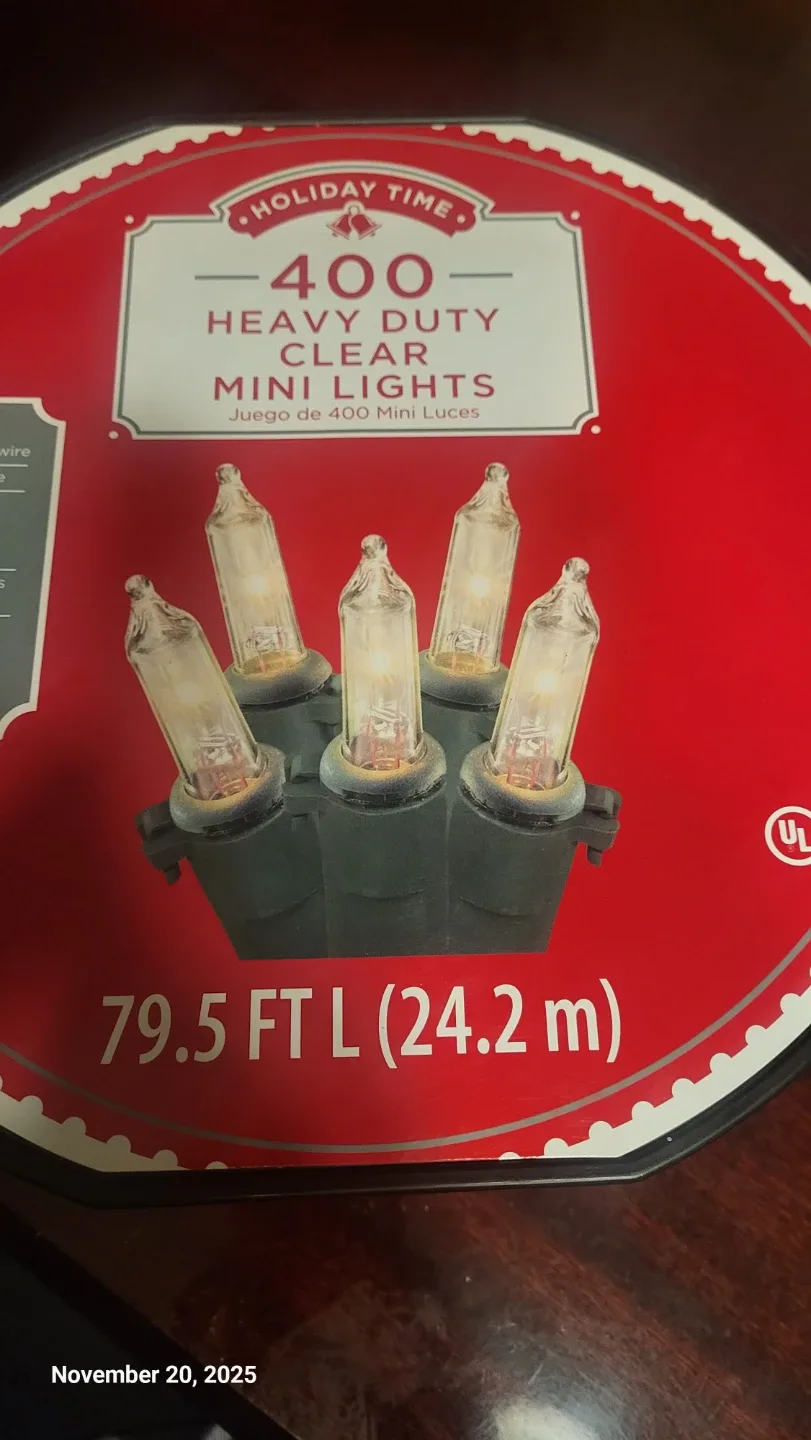 Holiday Time 400 Heavy Duty Clear Mini Lights - NEW
