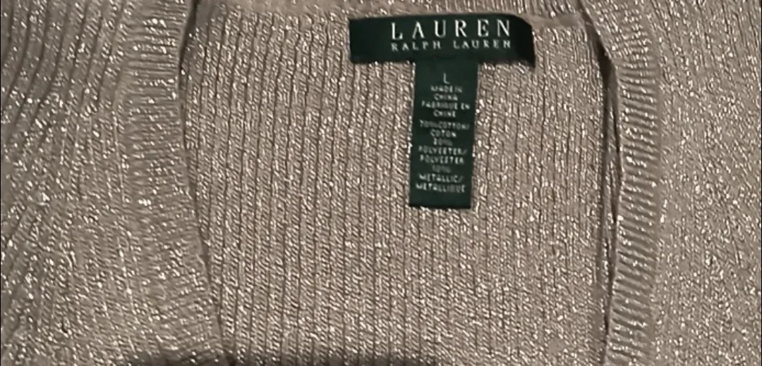 Ralph Lauren Metallic Knit Sweater - Size L image indicator(3)