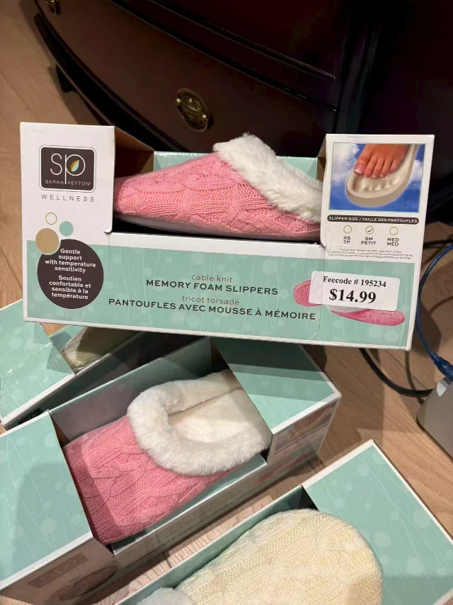 SO Cable Knit Memory Foam Slippers - NEW - photo 2