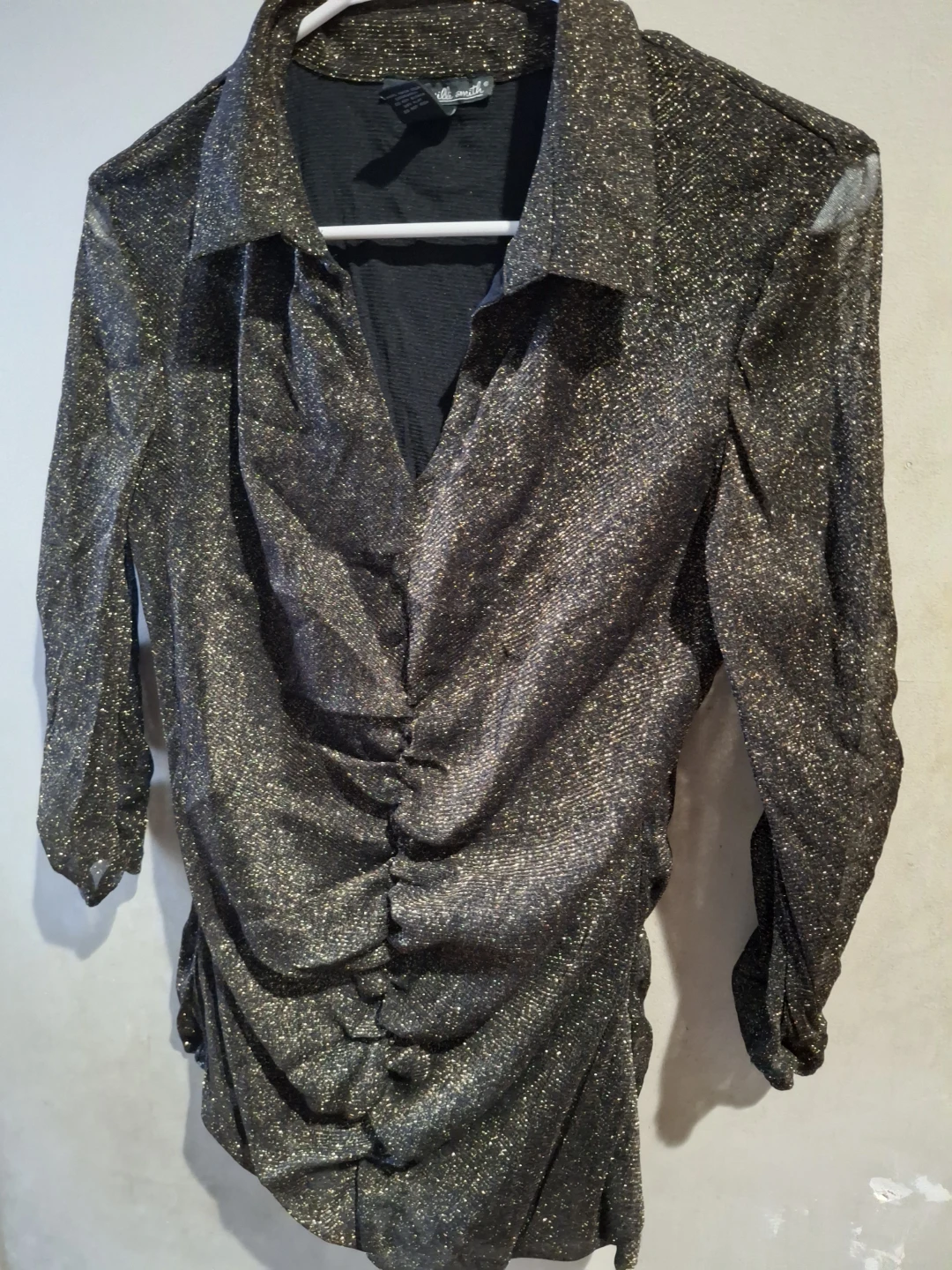 Belle Smith Sparkly Gold Blouse