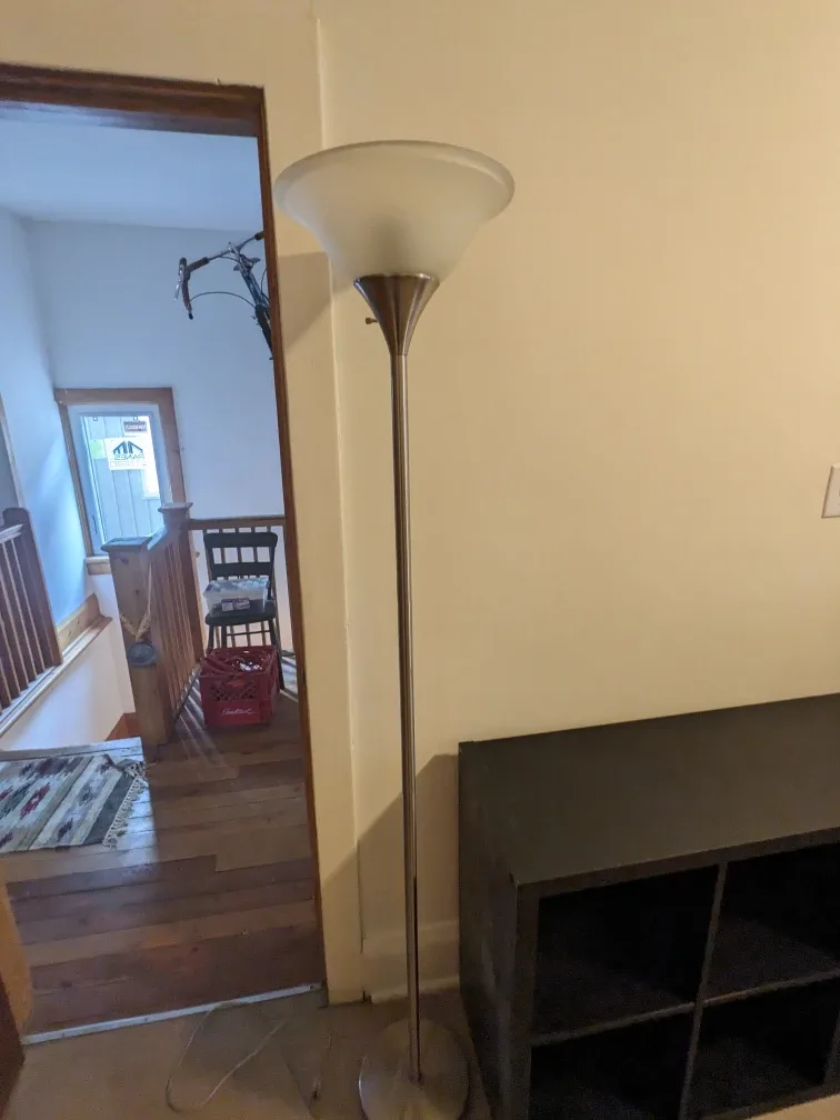 Standing Floor Lamp with Frosted Glass Shade