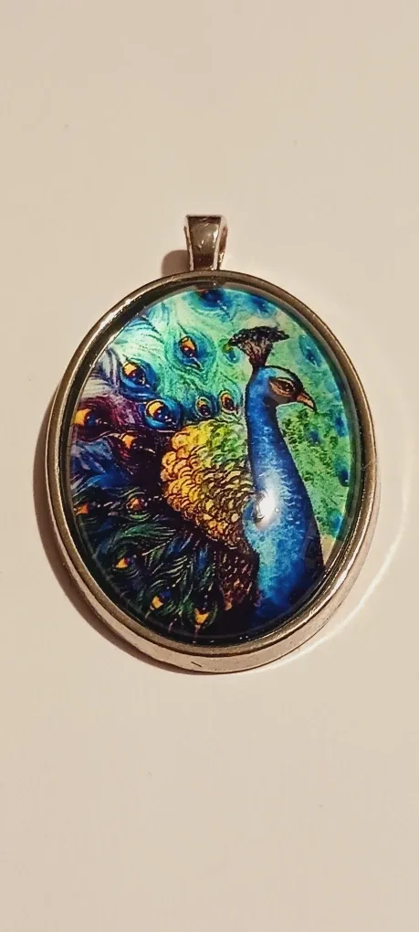 Beautiful Vintage Colorful 🦚 Peacock Pendant image indicator(2)