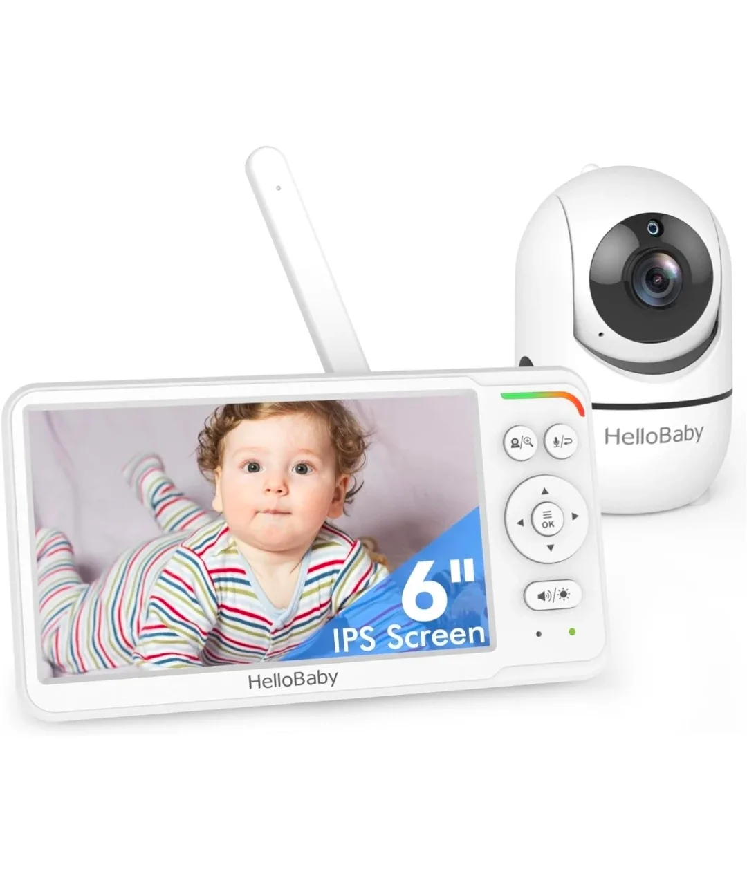 HelloBaby 6-inch Super Wide Viewing Baby Monitor