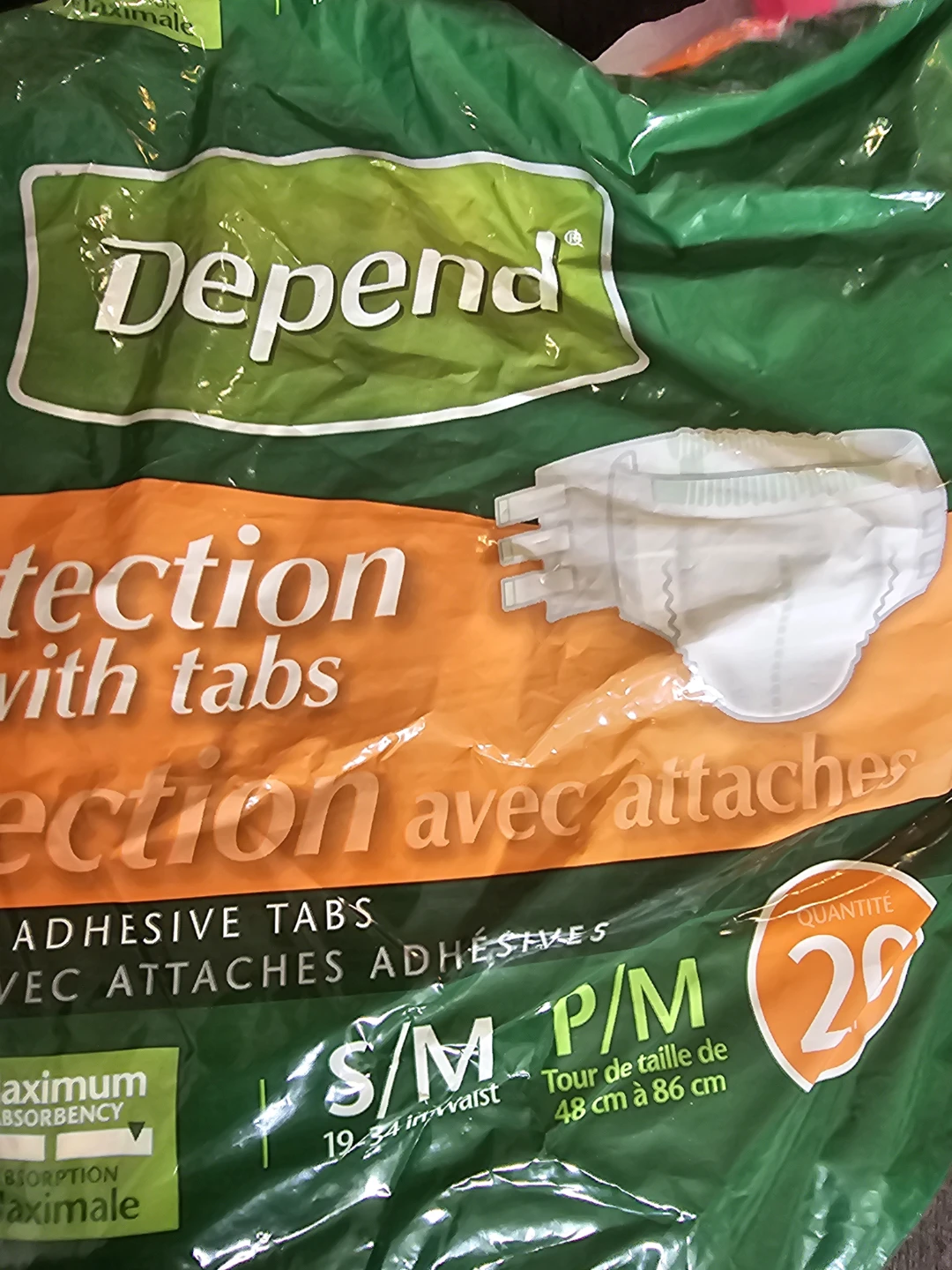 Depend Protection with Tabs S/M (20 count)