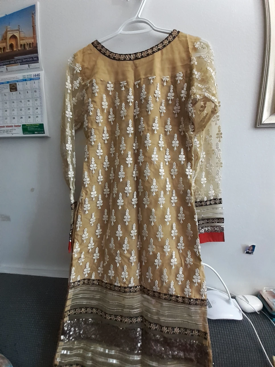 Salwar Kameez Suit - Gold & Red