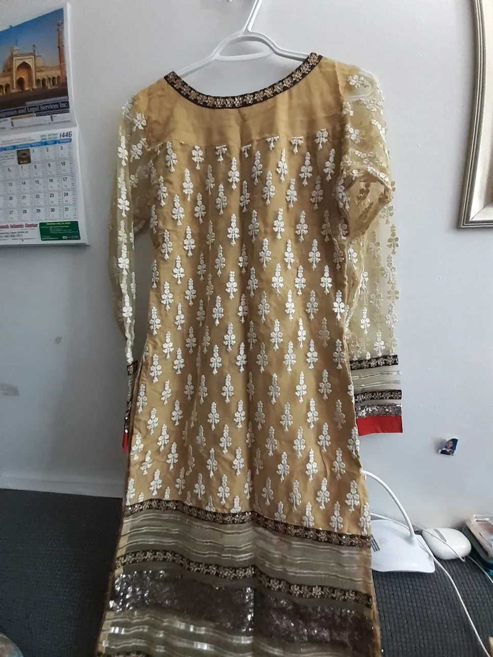 Salwar Kameez Suit - Gold & Red