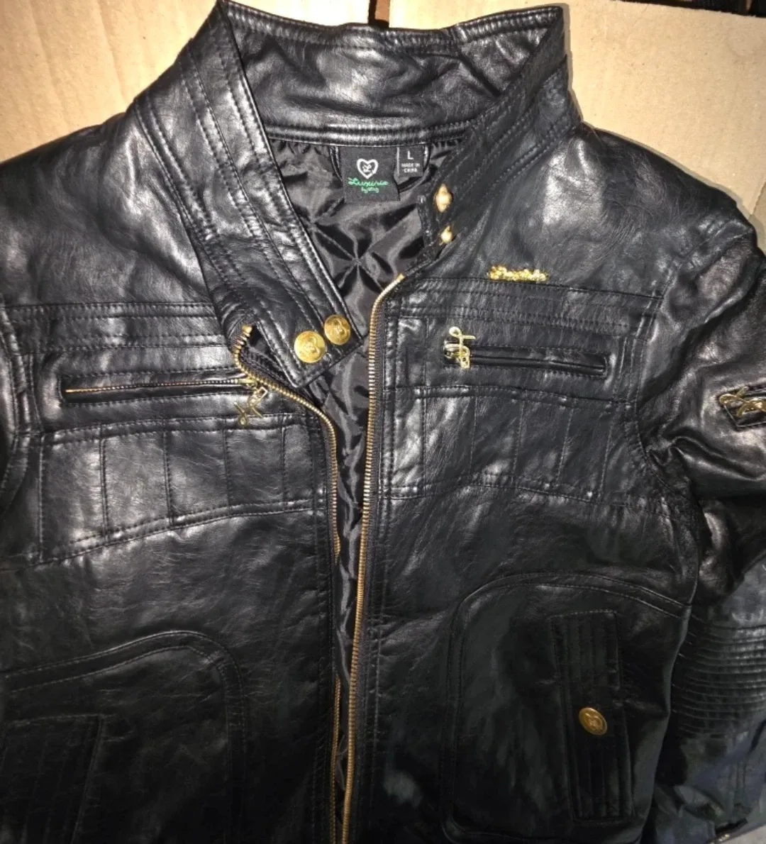 Luminaire Black Leather Jacket Size L image indicator(2)