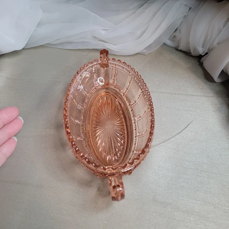 Vintage Depression Imperial Beaded Block Pattern Pink Pickle image indicator(3)