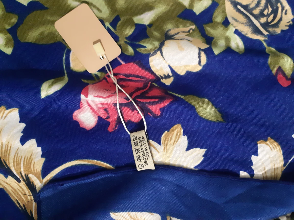 Kenzo Floral Print Scarf - Blue - photo 4