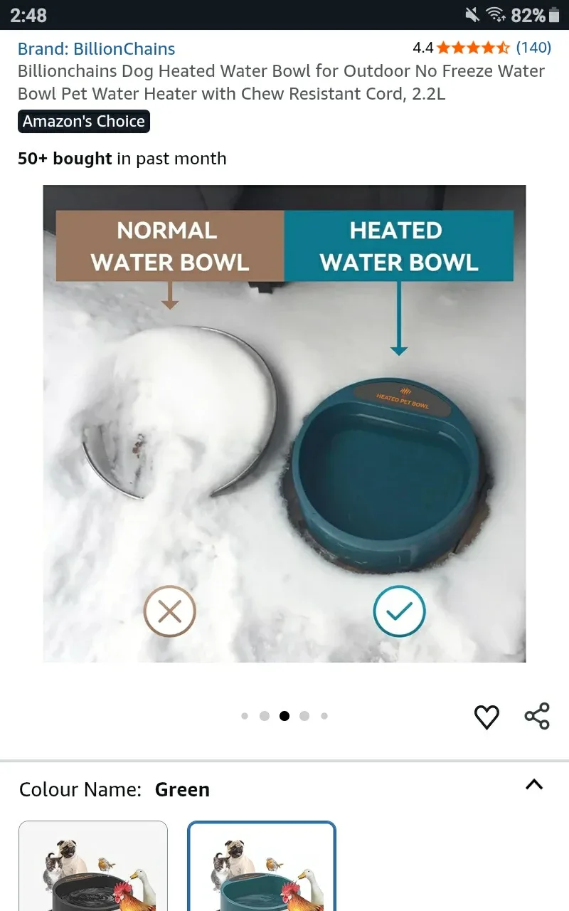 🆕 Billionchains Heated Water Bowl - Retails $35.99+Tx image indicator(3)