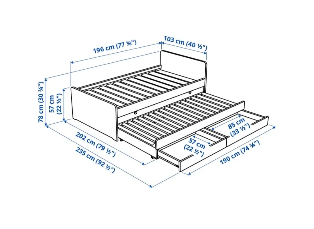 IKEA twin bed with 2 Drawers image indicator(3)