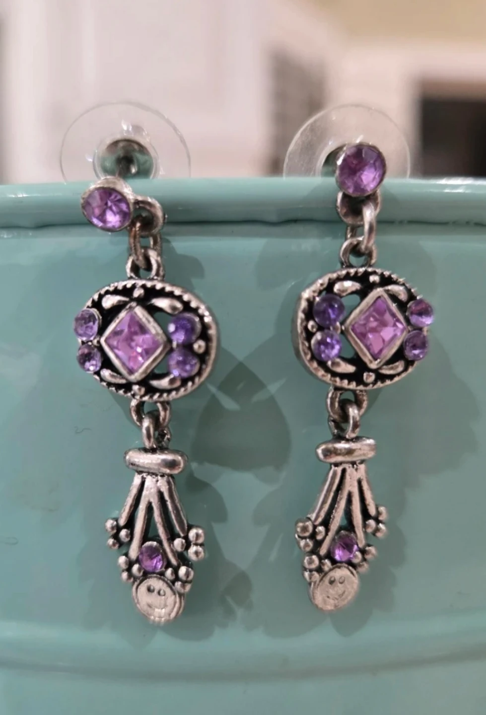 Purple Dangle Earrings - photo 2